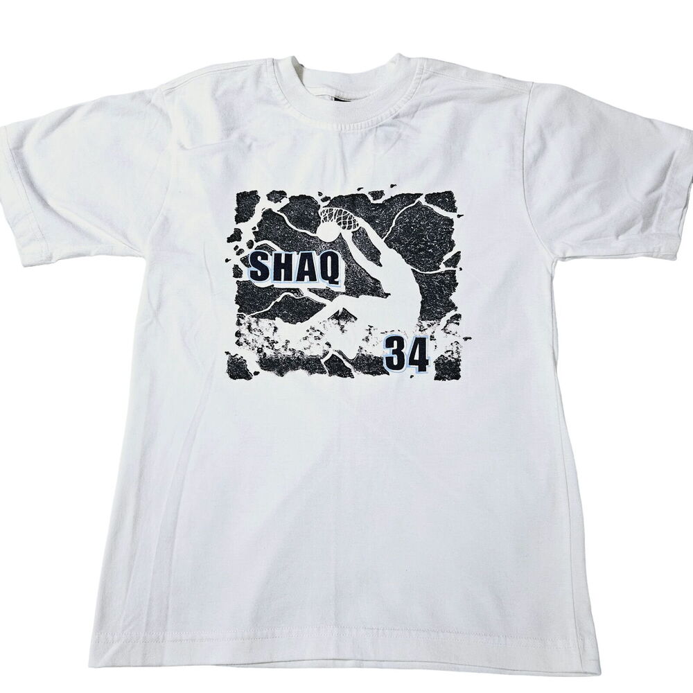 Shaq Boys Graphic T-Shirt White Size Large Polyester Blend Short Sleeve Pullover